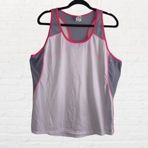 Champion white, grey and pink racerback workout tank top